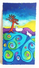 Litografi av Ingrid Roth 10,5x19,5cm. 700:-